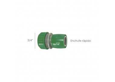 Conector Manguera Plastico 3/4 Con Stop  Blister