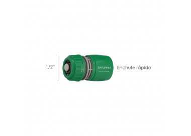 Conector Manguera Plastico 1/2 Con Stop  Blister