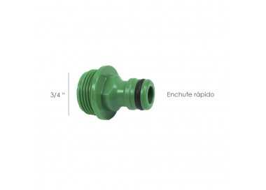 Adaptador Manguera Plastico 3/4 Macho Blister