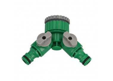 Adaptador Manguera Plastico 3/4 - 1" Hembra  con 2 tomas Blister