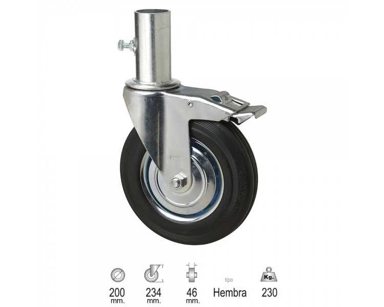 Rueda Industrial Andamio (Hembra) 200 mm.