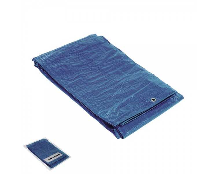 Lona Impermeable Reforzada 6x10 metros (Aproximadamente) Con Ojetes Metálicos, Lona de Protección Duradera, Color Azul.