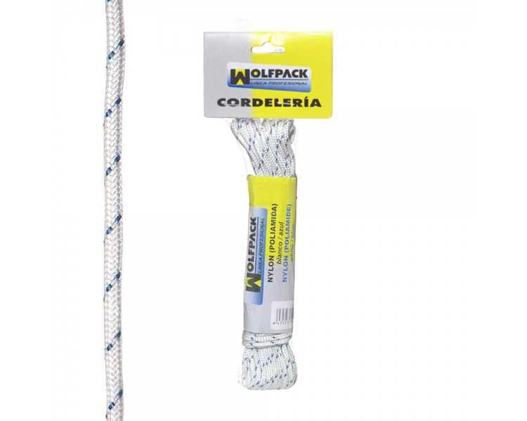 Cuerda Nylon Alta Tenacidad Blanca / Azul (Madeja 10 m.)