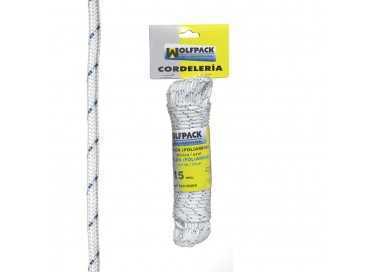 Cuerda Nylon Alta Tenacidad Blanca / Azul (Madeja 15 m.)