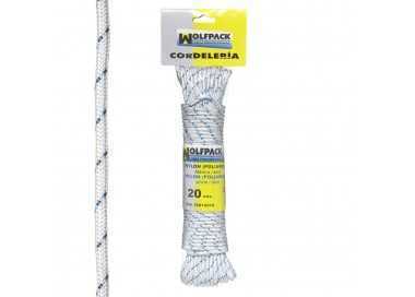 Cuerda Nylon Alta Tenacidad Blanca / Azul (Madeja 20 m.)