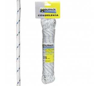 Cuerda Nylon Alta Tenacidad Blanca / Azul (Madeja 25 m.)