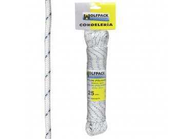 Cuerda Nylon Alta Tenacidad Blanca / Azul (Madeja 25 m.)