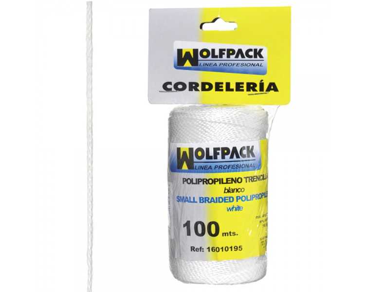 Cuerda Trencilla Polipropileno Blanco (Bobina 100 Metros)