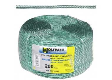 Cuerda Trenzada Polipropileno Blanca / Verde (Bobina 200 m.)