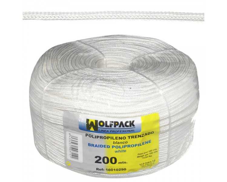 Cuerda Trenzada Polipropileno Blanca       (Bobina 200 m.)