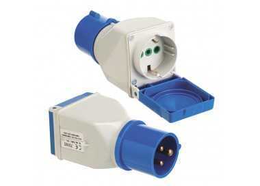 Adaptador Industrial Cetac Schuko Simple 2p Con Tapa