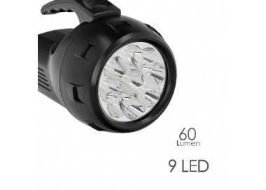 Linterna LED De Mano Con Asa A Pilas (4 AA) 60 Lumenes 9 Leds (9 Watt.)