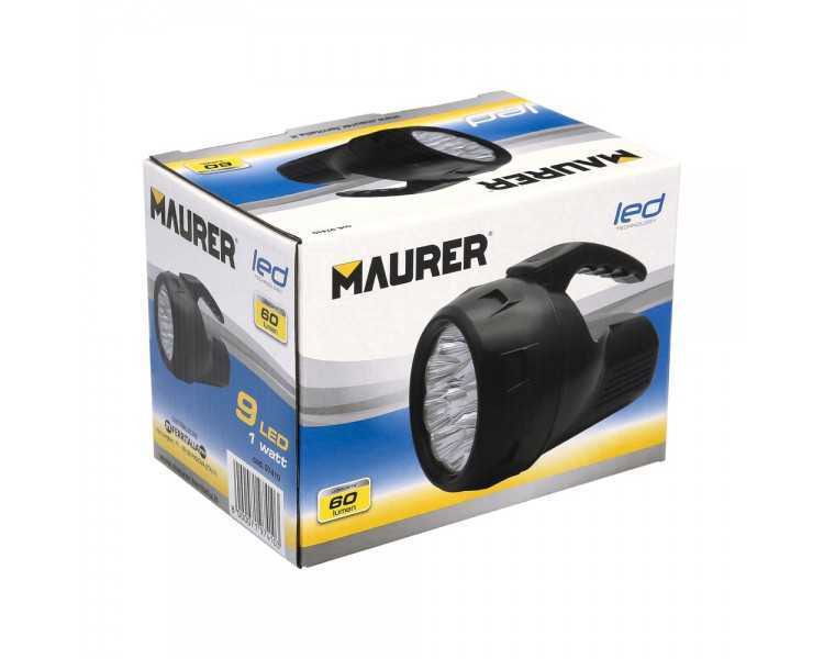 Linterna LED De Mano Con Asa A Pilas (4 AA) 60 Lumenes 9 Leds (9 Watt.)