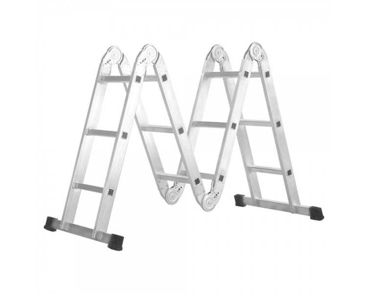 Escalera Multiposicional Aluminio 6 Rotulas 12 Peldaños