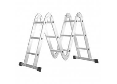 Escalera Multiposicional Aluminio 6 Rotulas 12 Peldaños