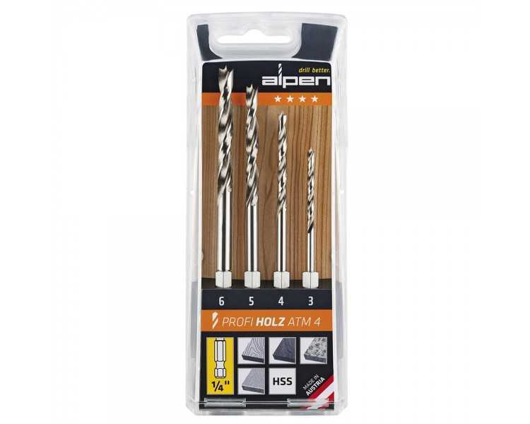 Estuche Brocas Alpen Hexagonal Madera  4 Piezas