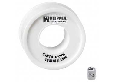 Cinta PTFE Wolfpack 19 mm. x 50 m. Grueso. (Paquete de 5 Rollos)