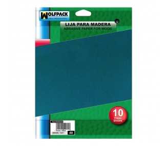 Lija Madera Grano 80 (Pack 10 pliegos)