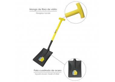 Pala Mango Fibra Vidrio Cuadrada Mango Muleta Nº 3