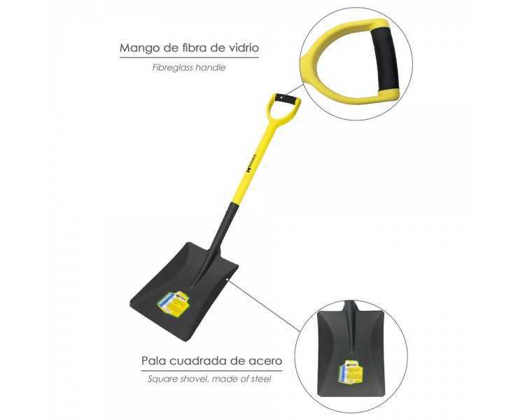 Pala Mango Fibra Vidrio Cuadrada Mango Anilla Nº 3