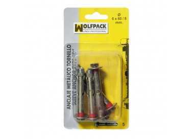 Anclaje Metálico Tornillo 8x 80/10 mm. (3 Piezas)