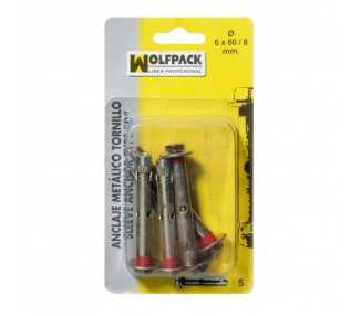 Anclaje Metálico Tornillo 10x 70/12 mm. (2 Piezas)