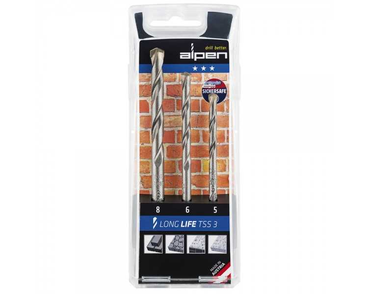 Estuche Brocas Alpen Widia Long Life  3 Piezas