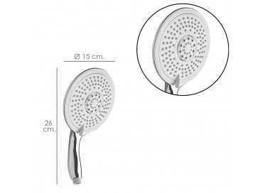 Maneral Ducha Cromo XXL 5 Posiciones Ø 15 cm.  "LUCY"