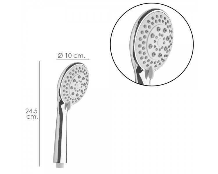 Maneral Ducha Cromo  XL 5 Posiciones  Ø 10 cm  "SANDY"