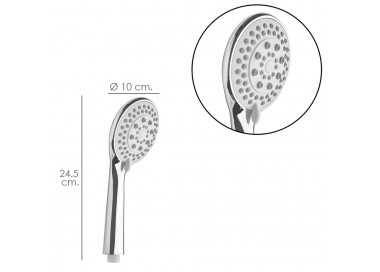Maneral Ducha Cromo  XL 5 Posiciones  Ø 10 cm  "SANDY"