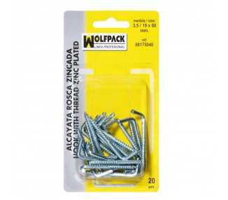 Alcayatas Rosca Zincada  3,5 / 19x60 mm. (Blister 20 Piezas)