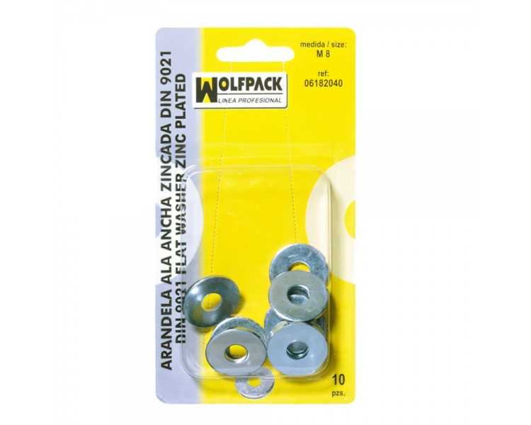 Arandelas Ala Ancha Din9021 M08 (10 Piezas)