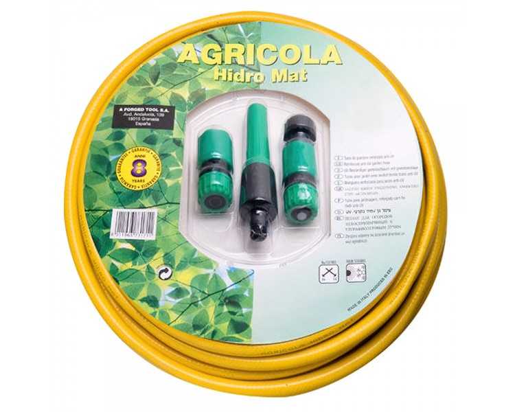 Manguera Jardin Hidro Mat Ø 15 mm. - 5/8" Rollo 15 Metros Con  Accesorios