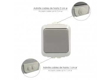 Interruptor / Conmutador Oryx Simple con tapa gris