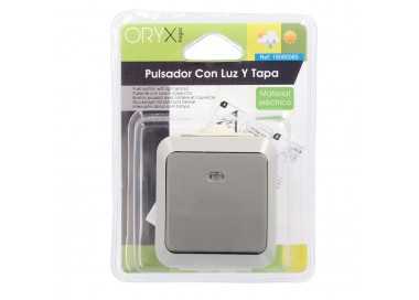 Pulsador Oryx Con Luz y tapa gris