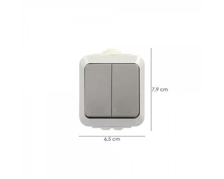 Interruptor / Conmutado Oryx  Doble con tapa gris