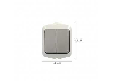 Interruptor / Conmutado Oryx  Doble con tapa gris