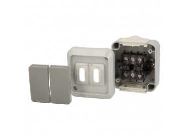 Interruptor / Conmutado Oryx  Doble con tapa gris