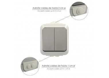Interruptor / Conmutado Oryx  Doble con tapa gris