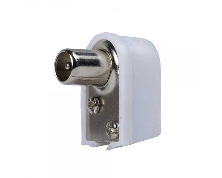 Conector Tv Macho Acodado  9,5 mm.