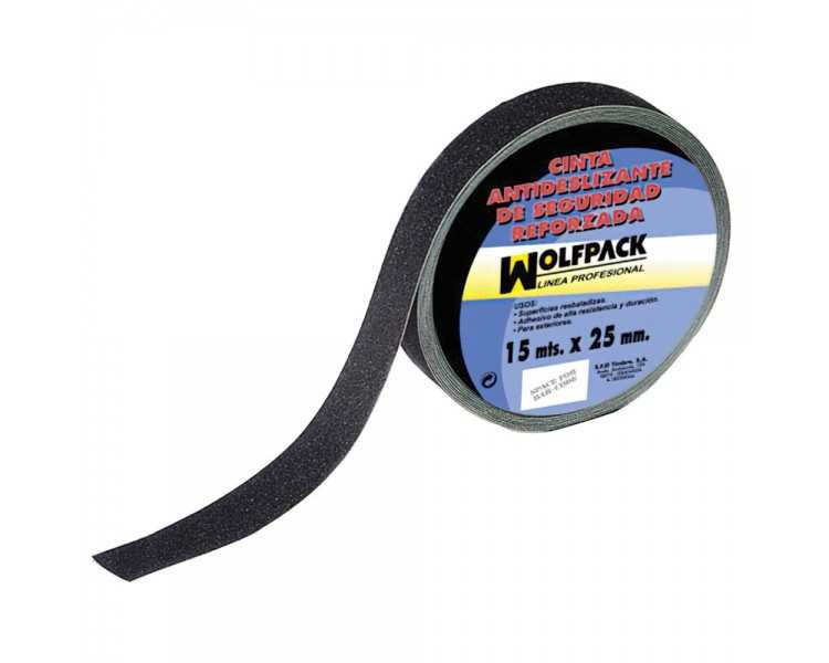 Cinta Antideslizante Negra 15 m. x 50 mm. Uso Doméstico