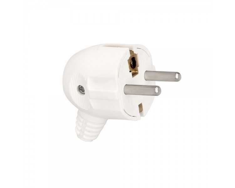 Clavija / Enchufe Salida Lateral 16 A. 250 V. Blanca