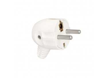Clavija / Enchufe Salida Lateral 16 A. 250 V. Blanca