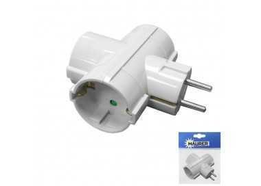 Adaptador / Ladron Triple Schuko 16 A. 250 V.