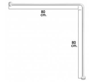 Barra Para  Cortina Ducha Universal Aluminio Blanco 80x80 cm.