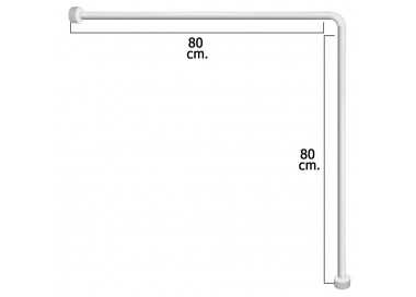 Barra Para  Cortina Ducha Universal Aluminio Blanco 80x80 cm.