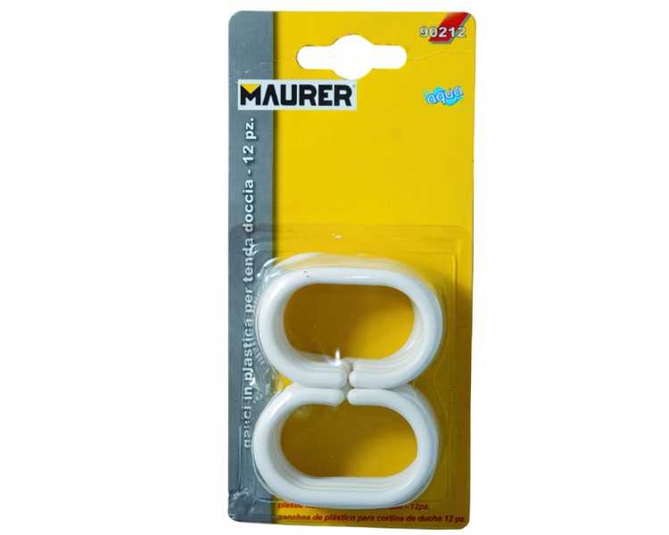 Juego Ganchos Plastico Cortina Baño (Blister 12 Piezas)