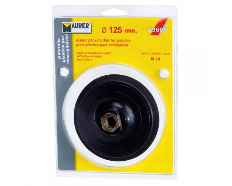 Plato Velcro Ø 125 mm. para Amoladora