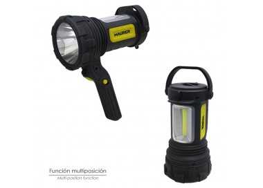 Linterna LED De Mano Multifunción Con Asa A Pilas (3 AA) 200 Lumenes 3 Posiciones