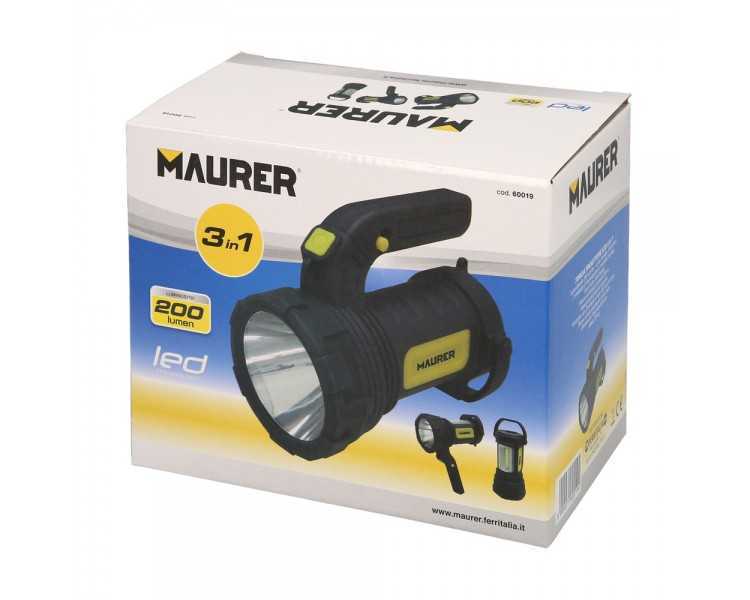 Linterna LED De Mano Multifunción Con Asa A Pilas (3 AA) 200 Lumenes 3 Posiciones